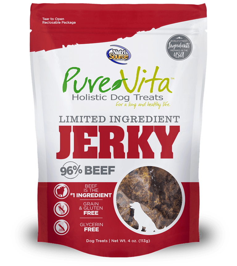 Pure Vita Beef Jerky Limited Ingredient Grain Free Dog Treats Tucker