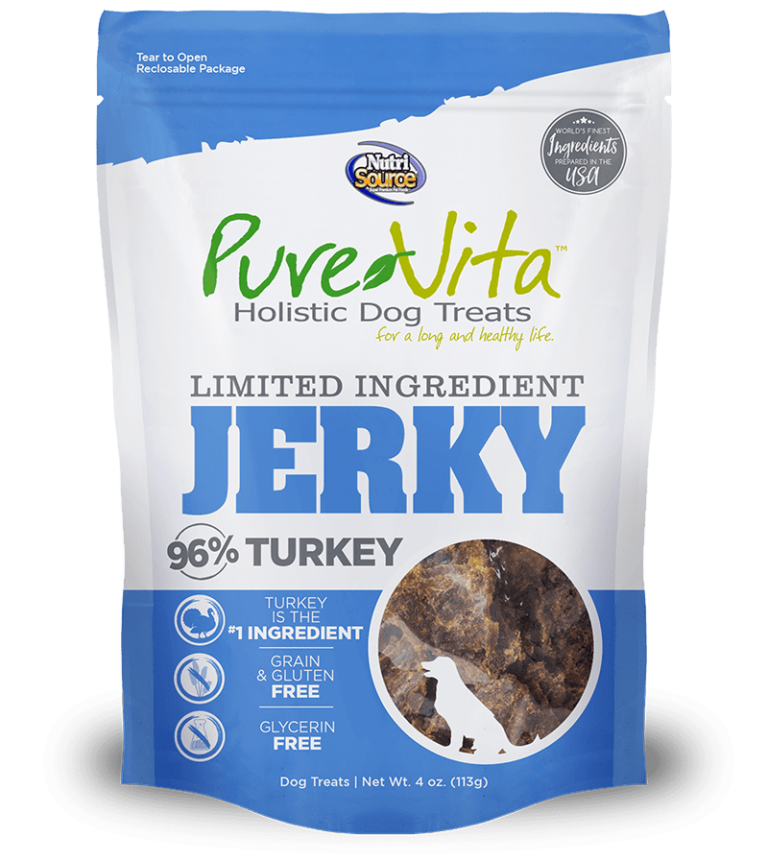 Pure Vita Turkey Jerky Grain Free Dog Treats Tucker's Doggie Delights