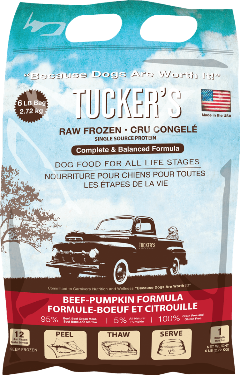 Tucker's Beef & Pumpkin Frozen Raw Dog Food - Tucker's Doggie Delights