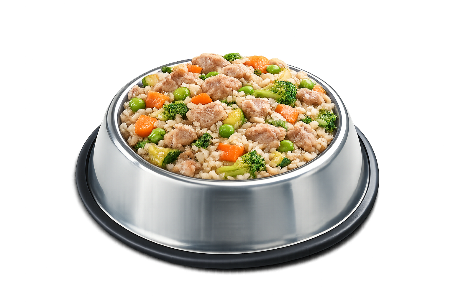 Gently Cooked Diet in a Stainless Steel Bowl