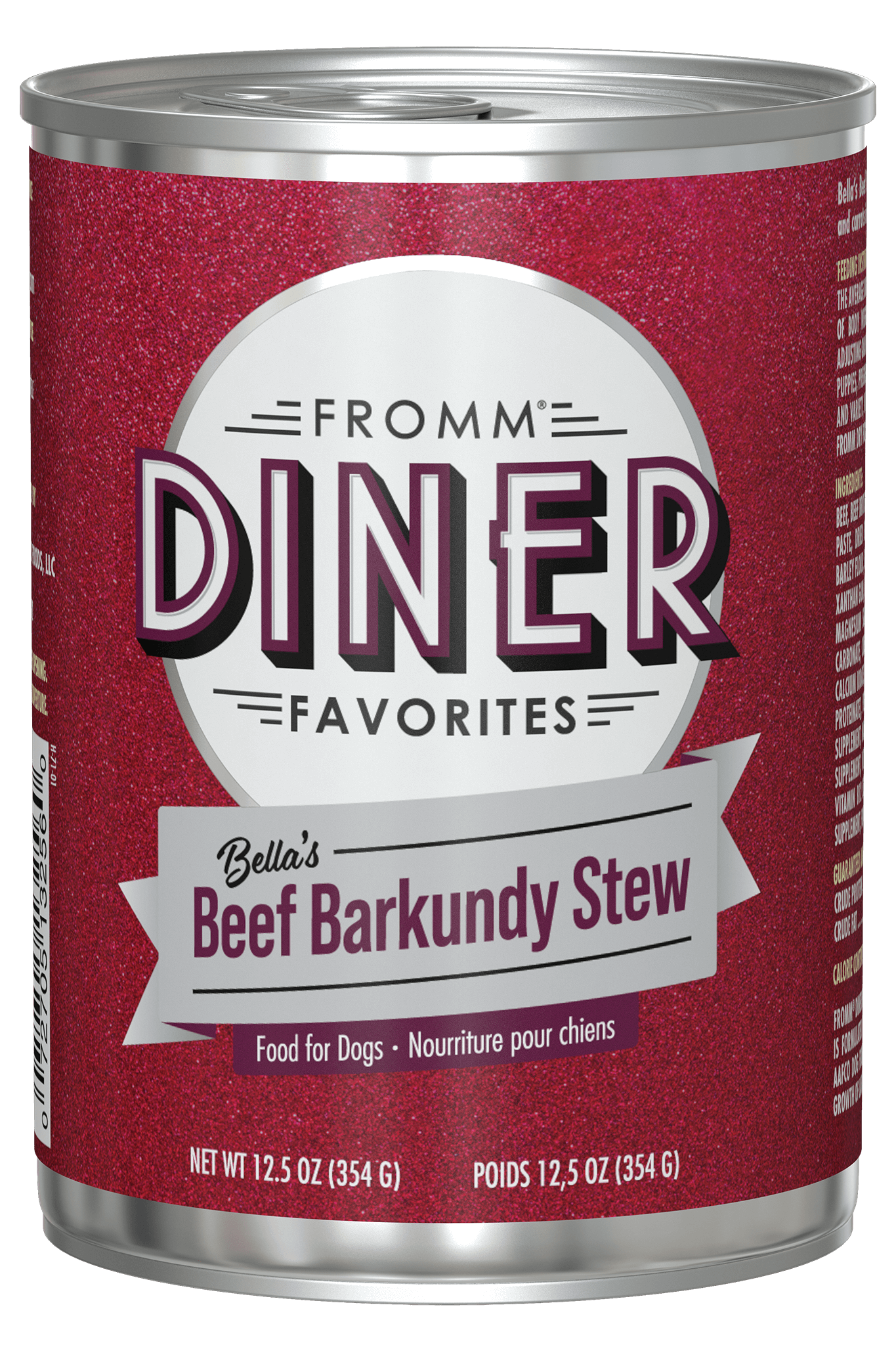 Fromm Diner Favorites Bella's Beef Barkundy Stew Wet Dog Food, 12.5 oz