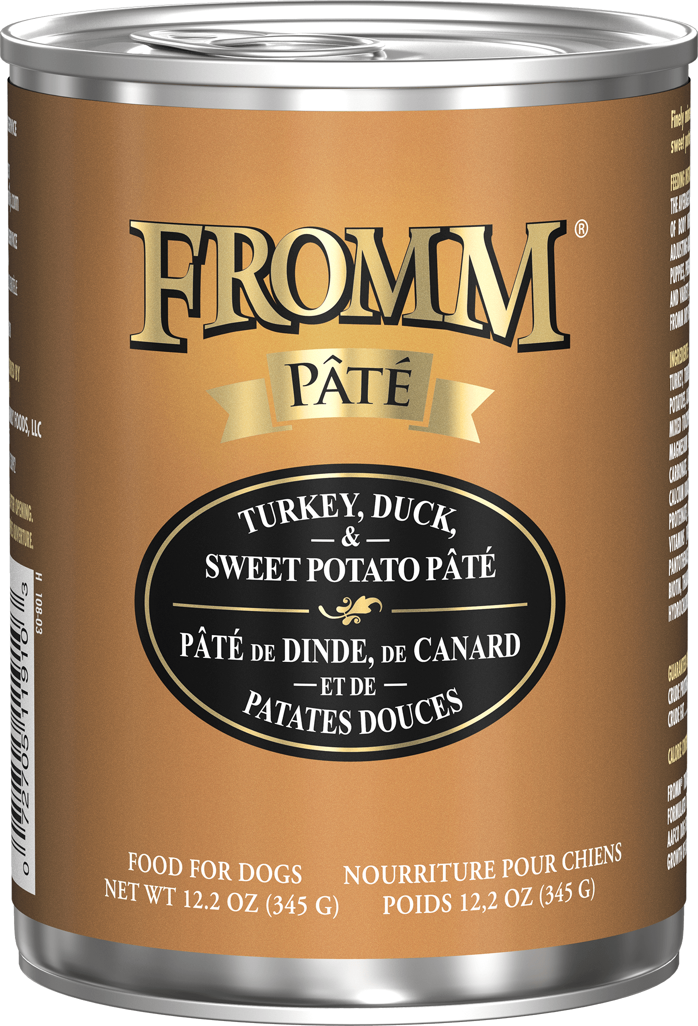 Fromm Pâté Turkey, Duck, & Sweet Potato Pâté Wet Dog Food, 12.2 oz