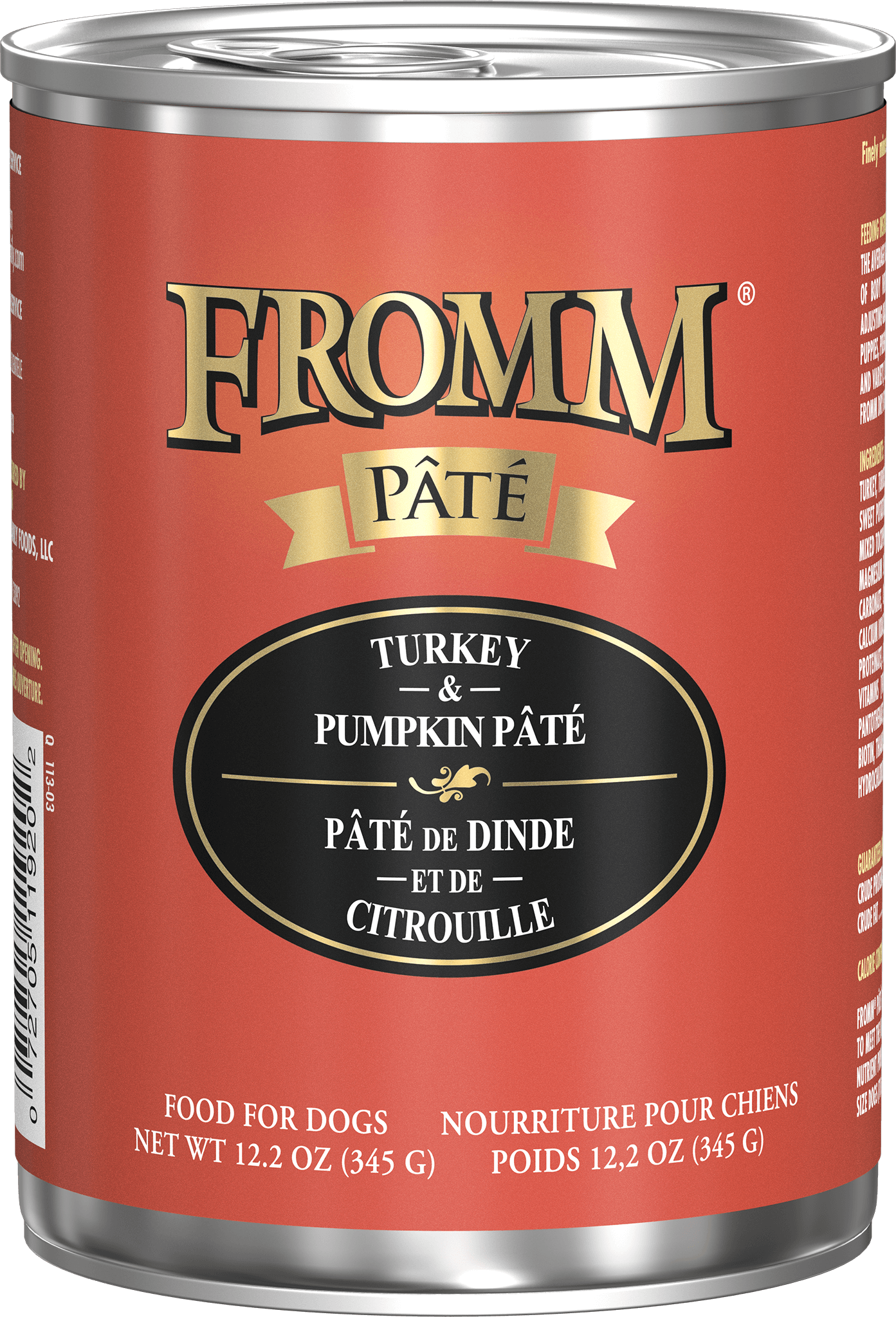 Fromm Pâté Turkey & Pumpkin Pâté Wet Dog Food, 12.2 oz