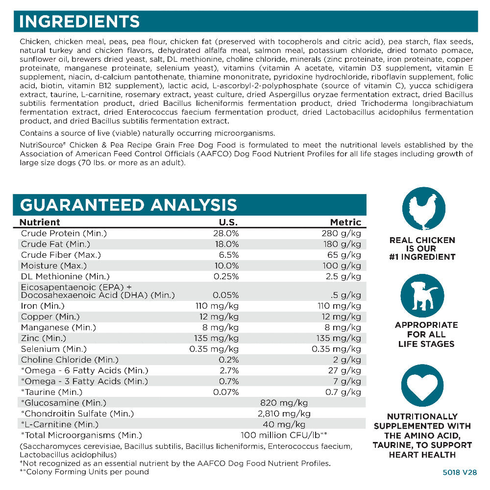 NutriSource ® Chicken & Pea Recipe Grain Free Dog Food