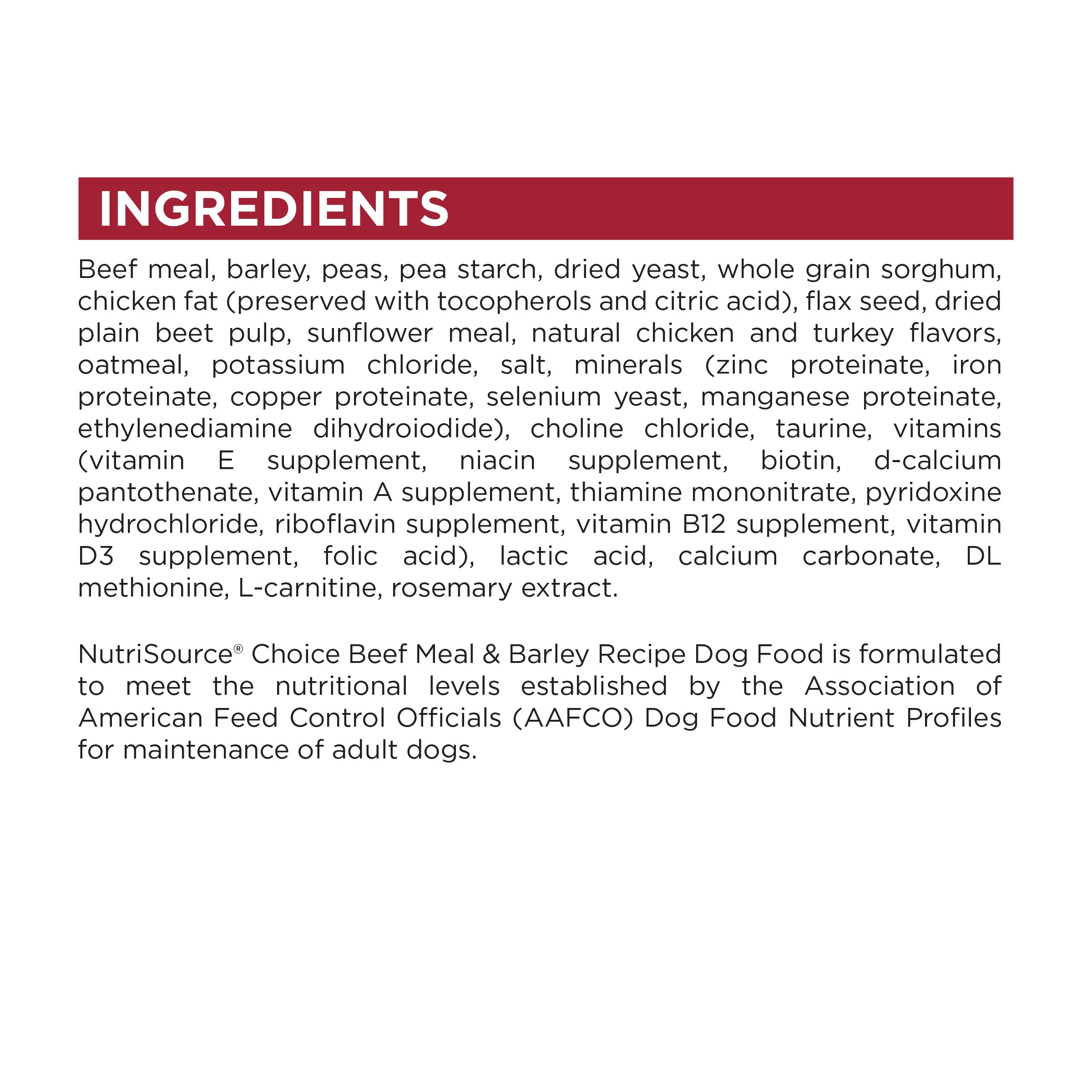 NutriSource ® Choice Beef Meal & Barley Dog Food