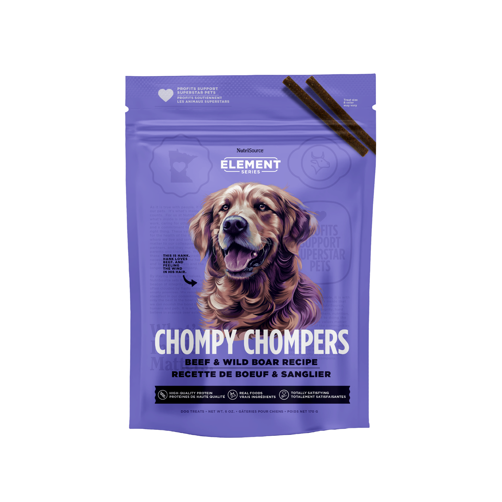 NutriSource ® Element Series Beef & Wild Boar Chompy Chompers Sticks, 6 oz