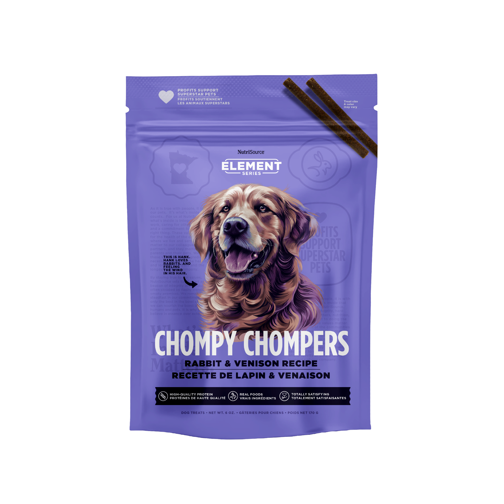 NutriSource ® Element Series Rabbit & Venison Chompy Chompers Sticks, 6 oz