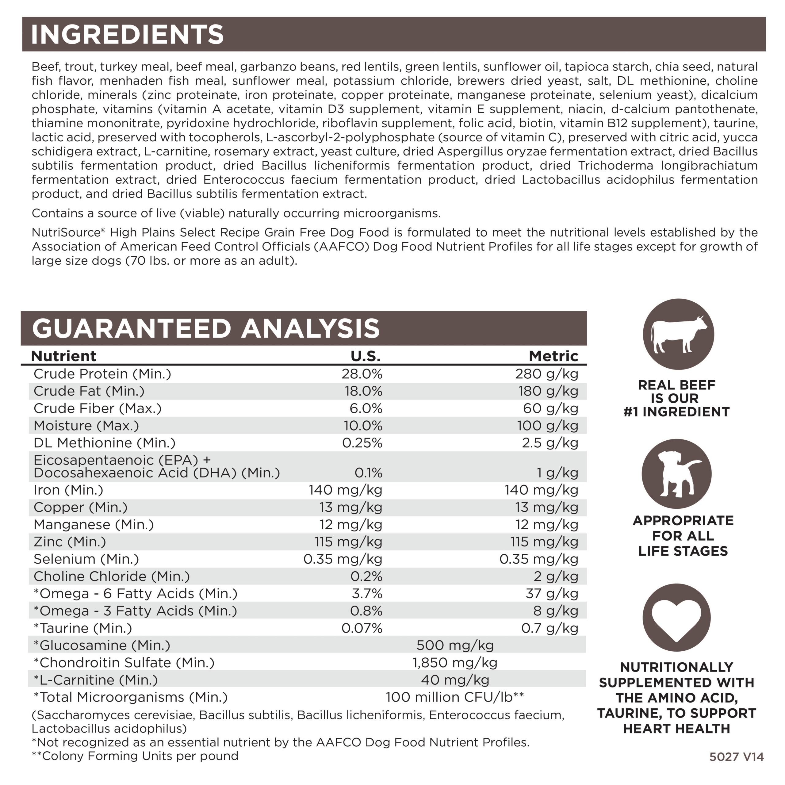 NutriSource ® High Plains Select Recipe Grain Free Dog Food