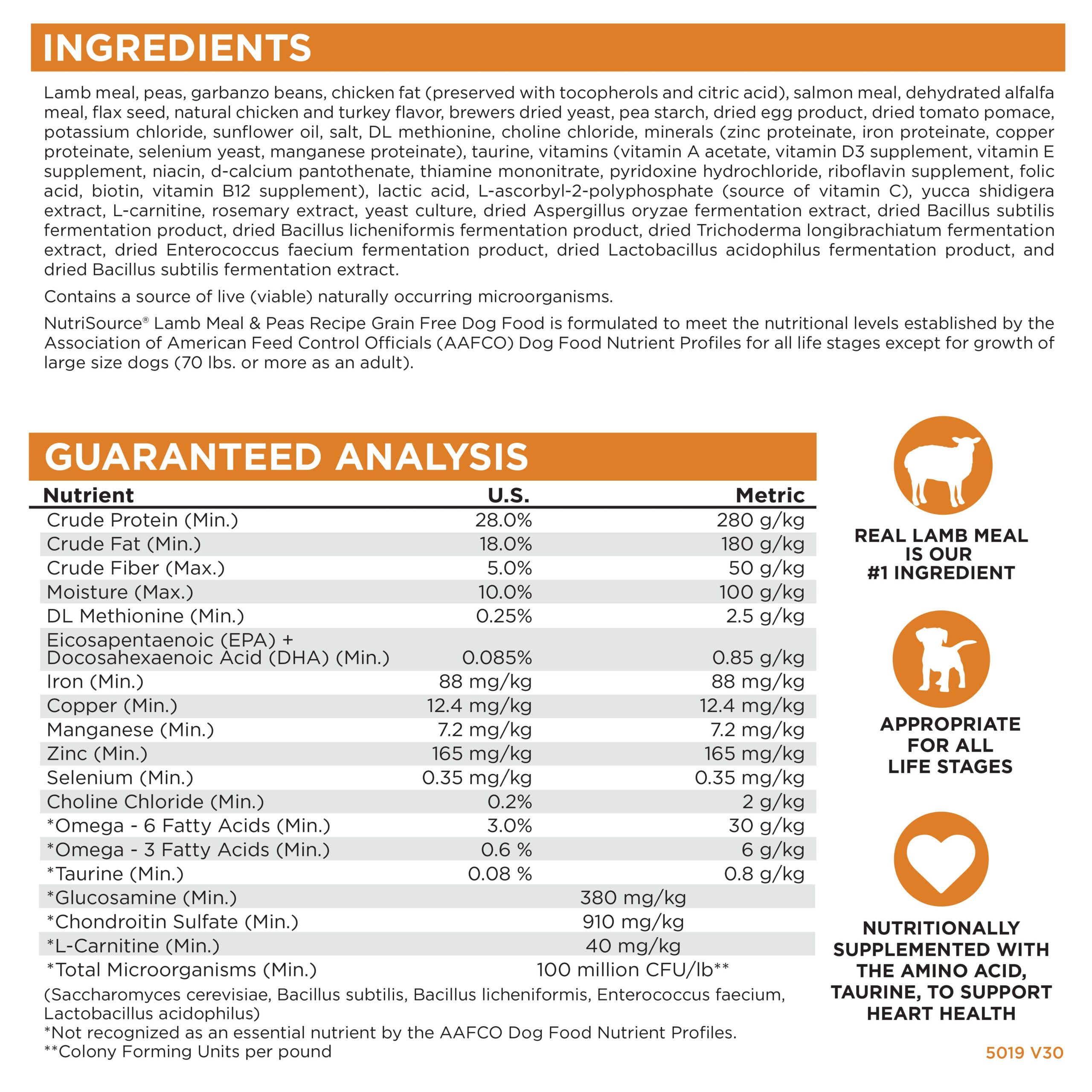 NutriSource ® Lamb Meal & Peas Recipe Grain Free Dog Food