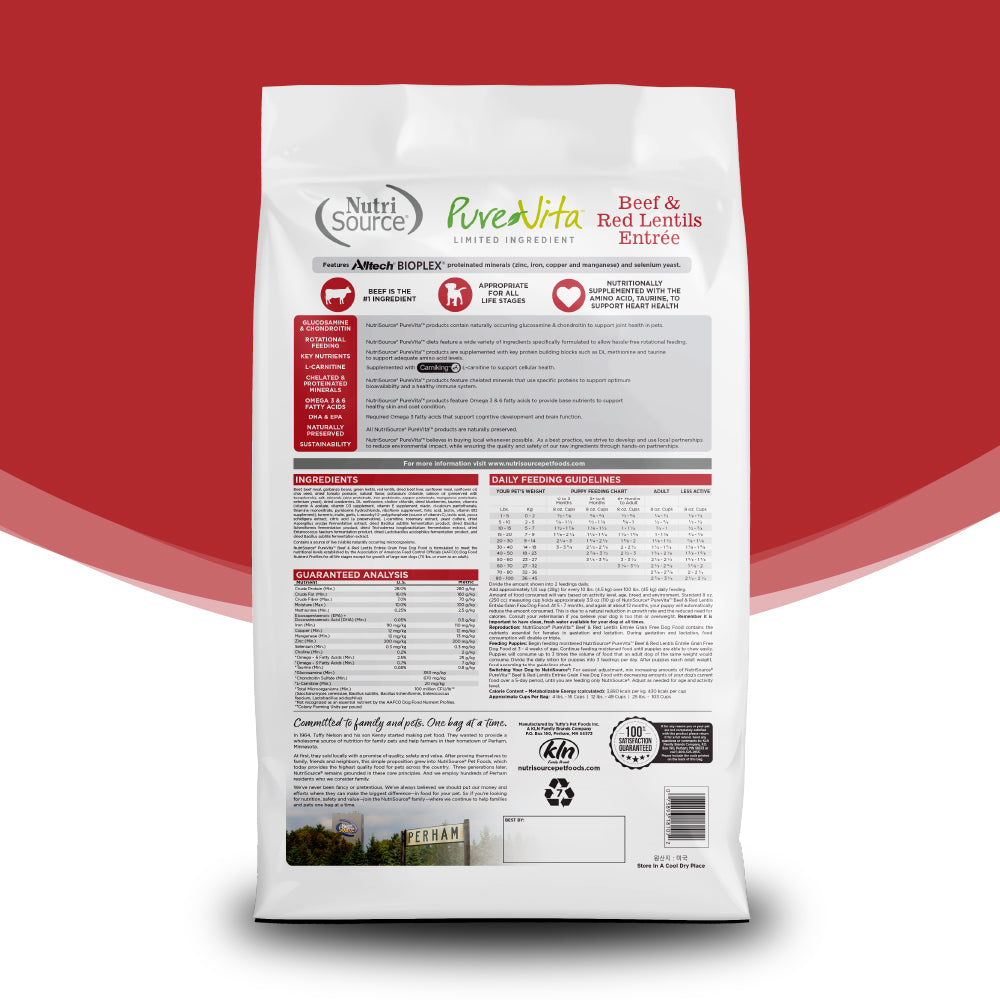 NutriSource ® PureVita™ Beef & Red Lentils Entrée Grain Free Dog Food