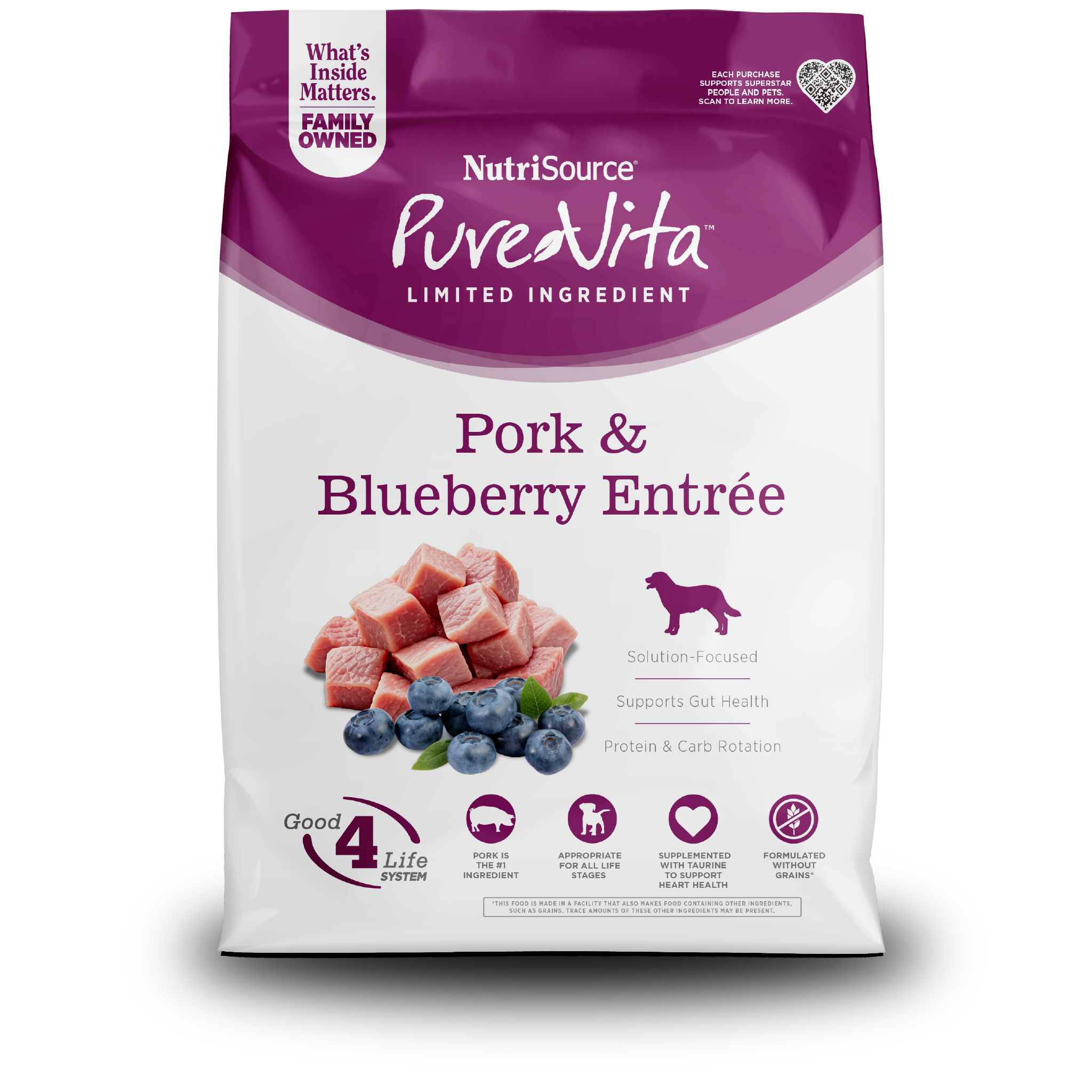 NutriSource ® PureVita™ Pork & Blueberry Entrée Grain Free Dog Food