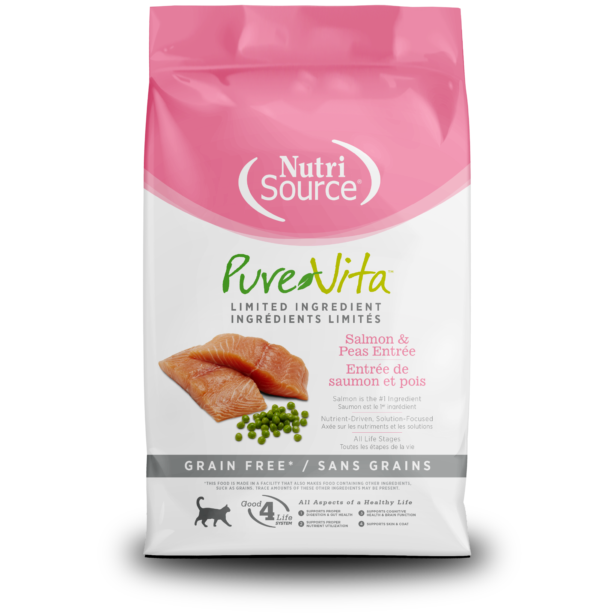 NutriSource ® PureVita™ Salmon & Peas Entrée Grain Free Cat Food, 4 lb