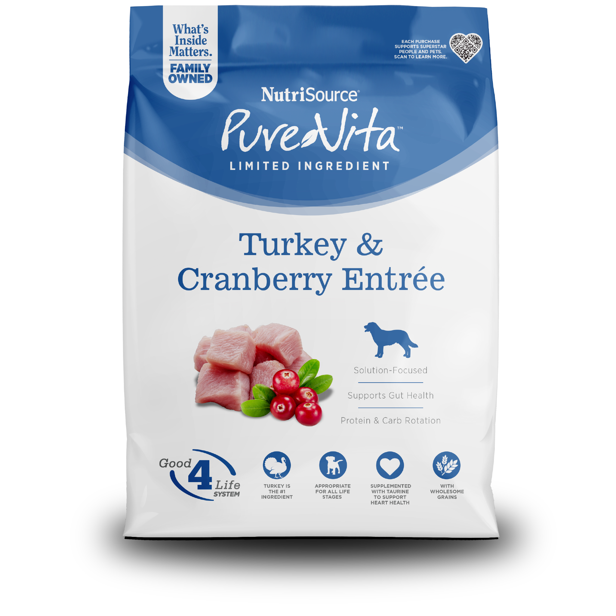 NutriSource ® PureVita™ Turkey and Cranberry Entrée Dog Food, 4 lb