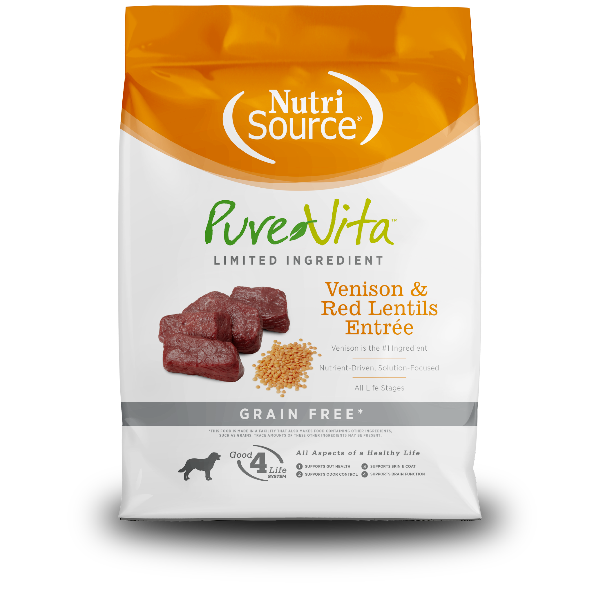 NutriSource ® PureVita™ Venison & Red Lentils Entrée Grain Free Dog Food, 4 lb